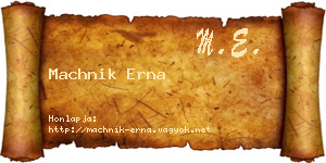 Machnik Erna névjegykártya